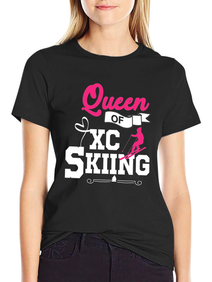 Queen of XC Skiing Black T-Shirt