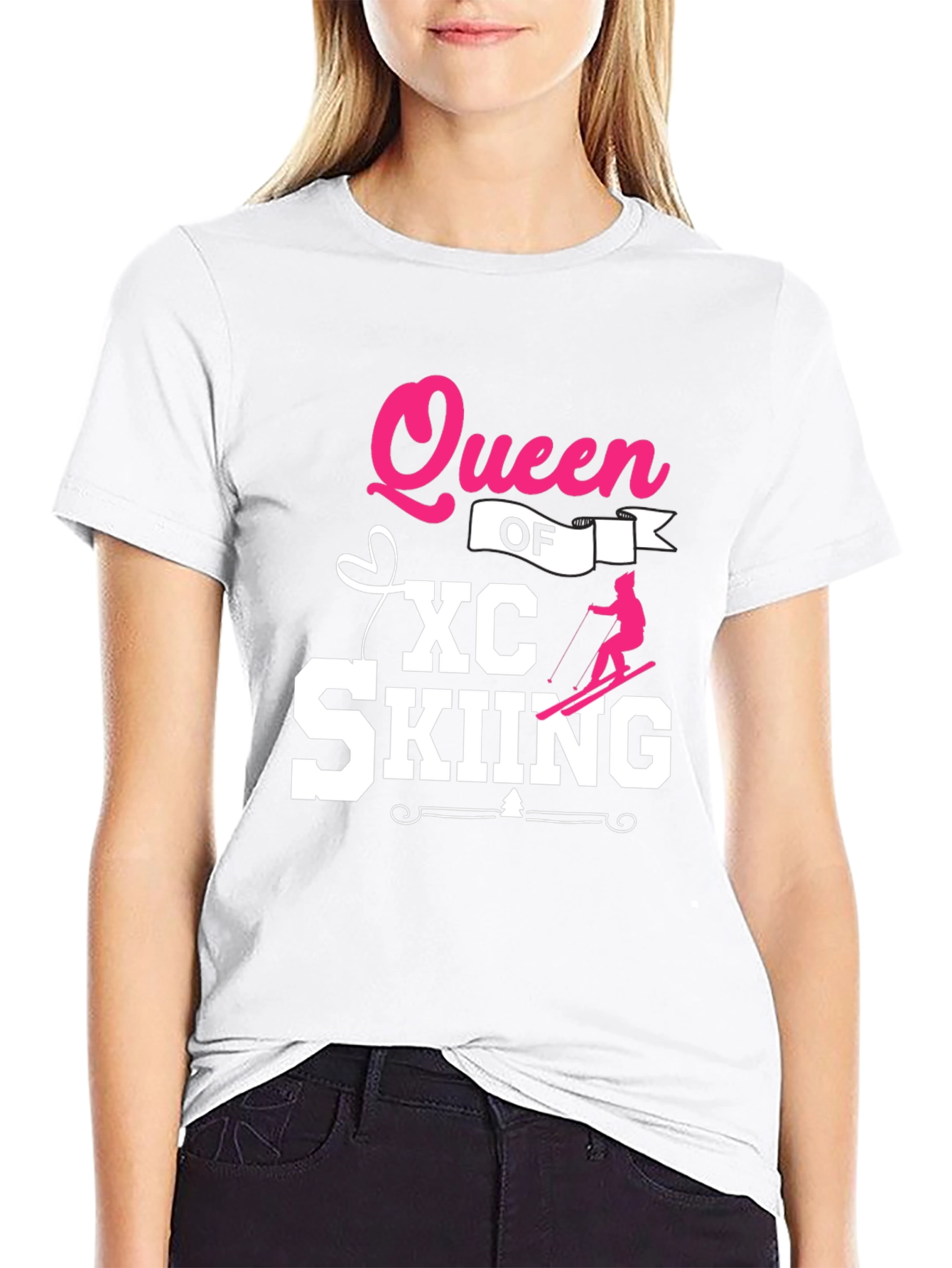 Queen of XC Skiing Black T-Shirt