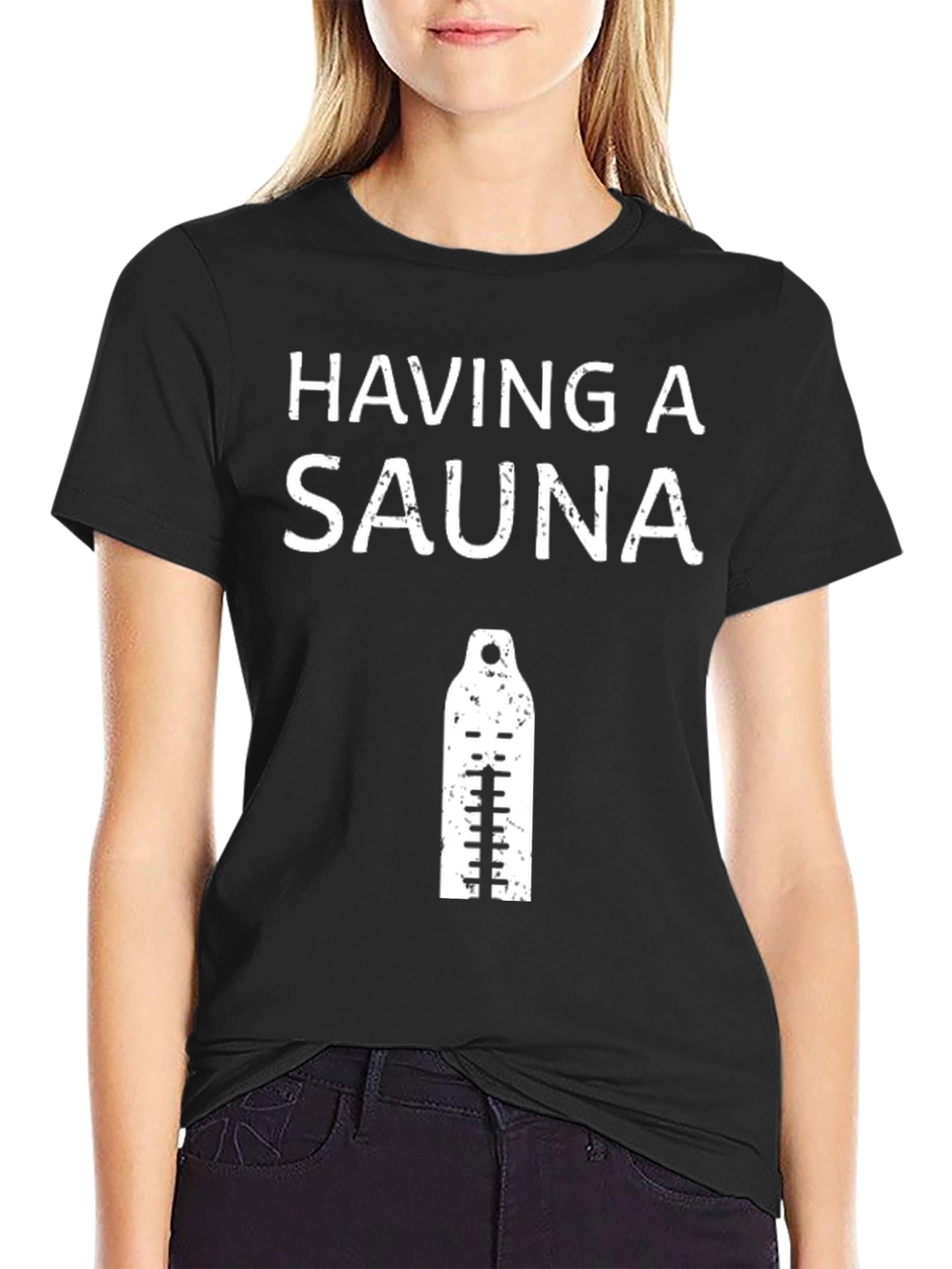 Having a Sauna T-Shirt - Black Cotton Tee
