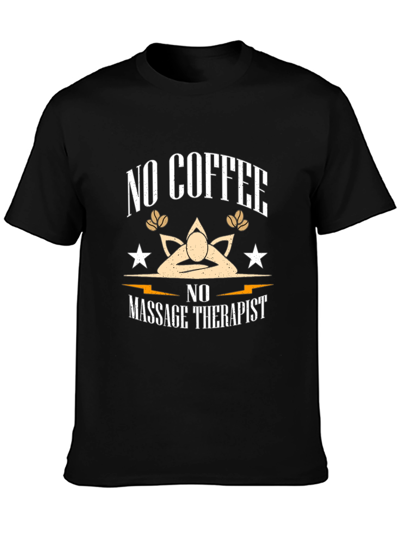 Funny No Coffee No Massage Therapist Black T-Shirt