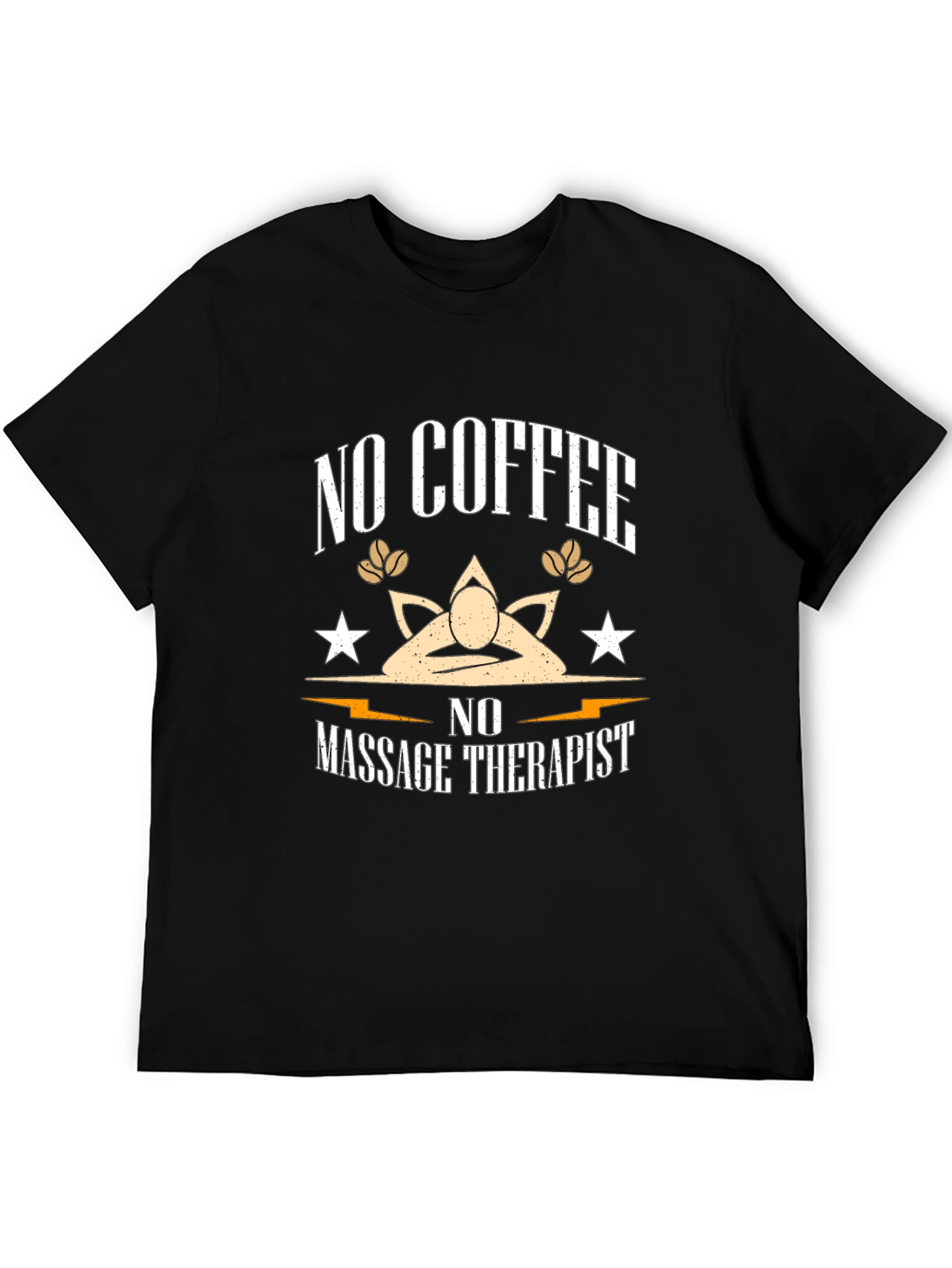 Funny No Coffee No Massage Therapist Black T-Shirt
