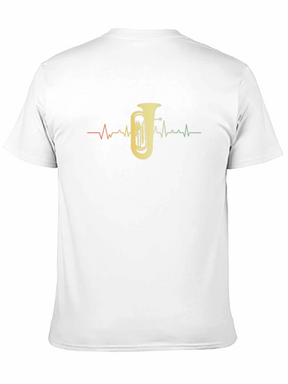 Tuba Heartbeat Graphic Tee - Musicians Black T-Shirt