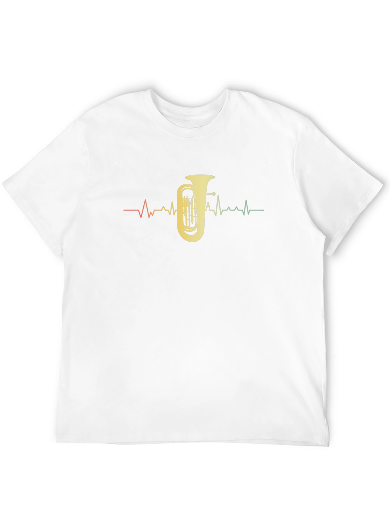 Tuba Heartbeat Graphic Tee - Musicians Black T-Shirt