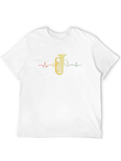 Tuba Heartbeat Graphic Tee - Musicians Black T-Shirt