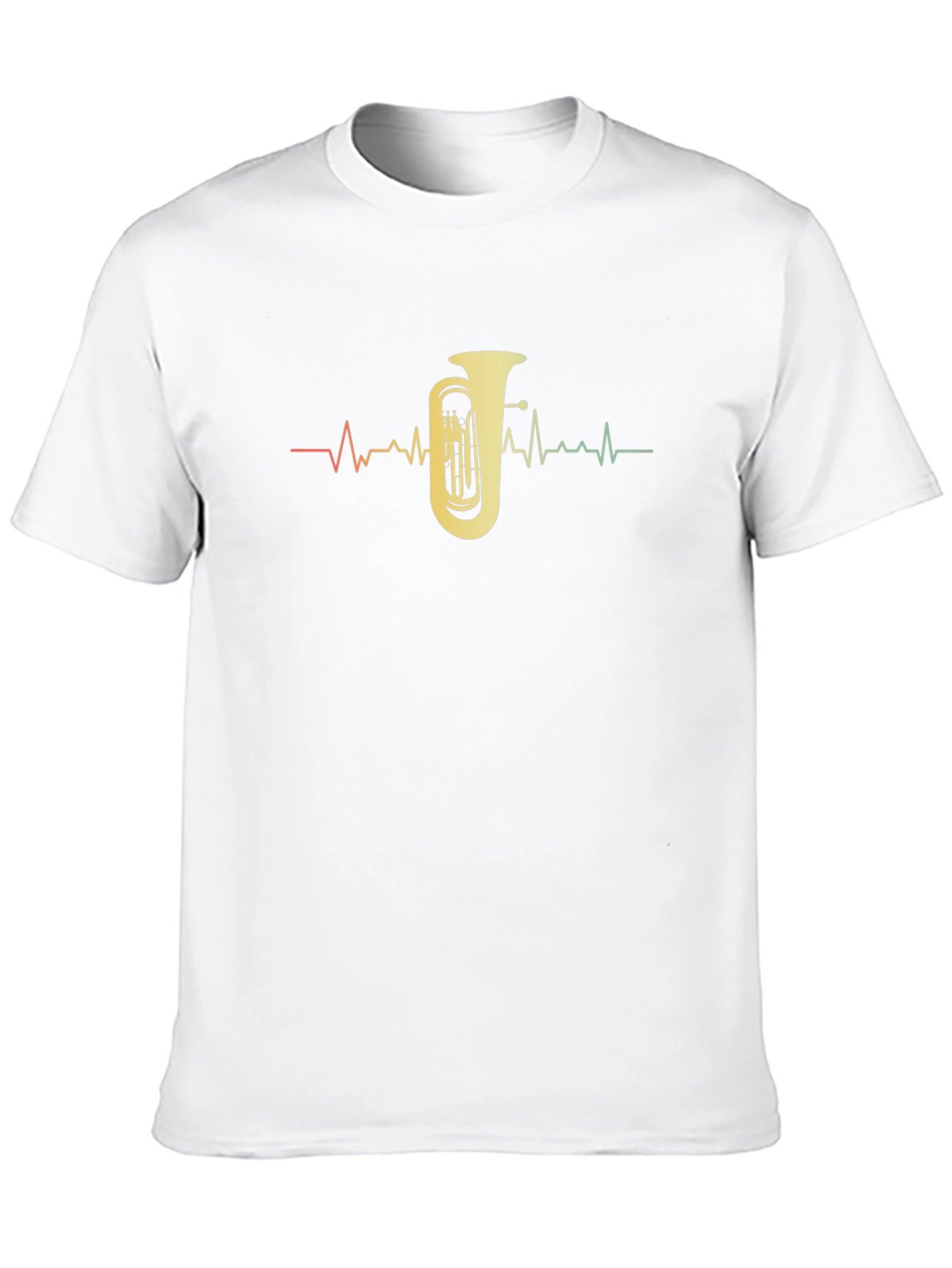 Tuba Heartbeat Graphic Tee - Musicians Black T-Shirt