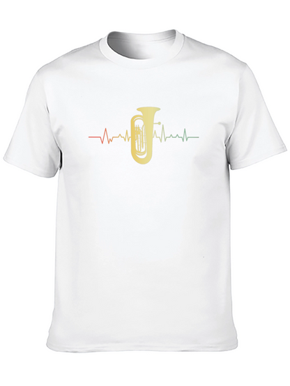 Tuba Heartbeat Graphic Tee - Musicians Black T-Shirt
