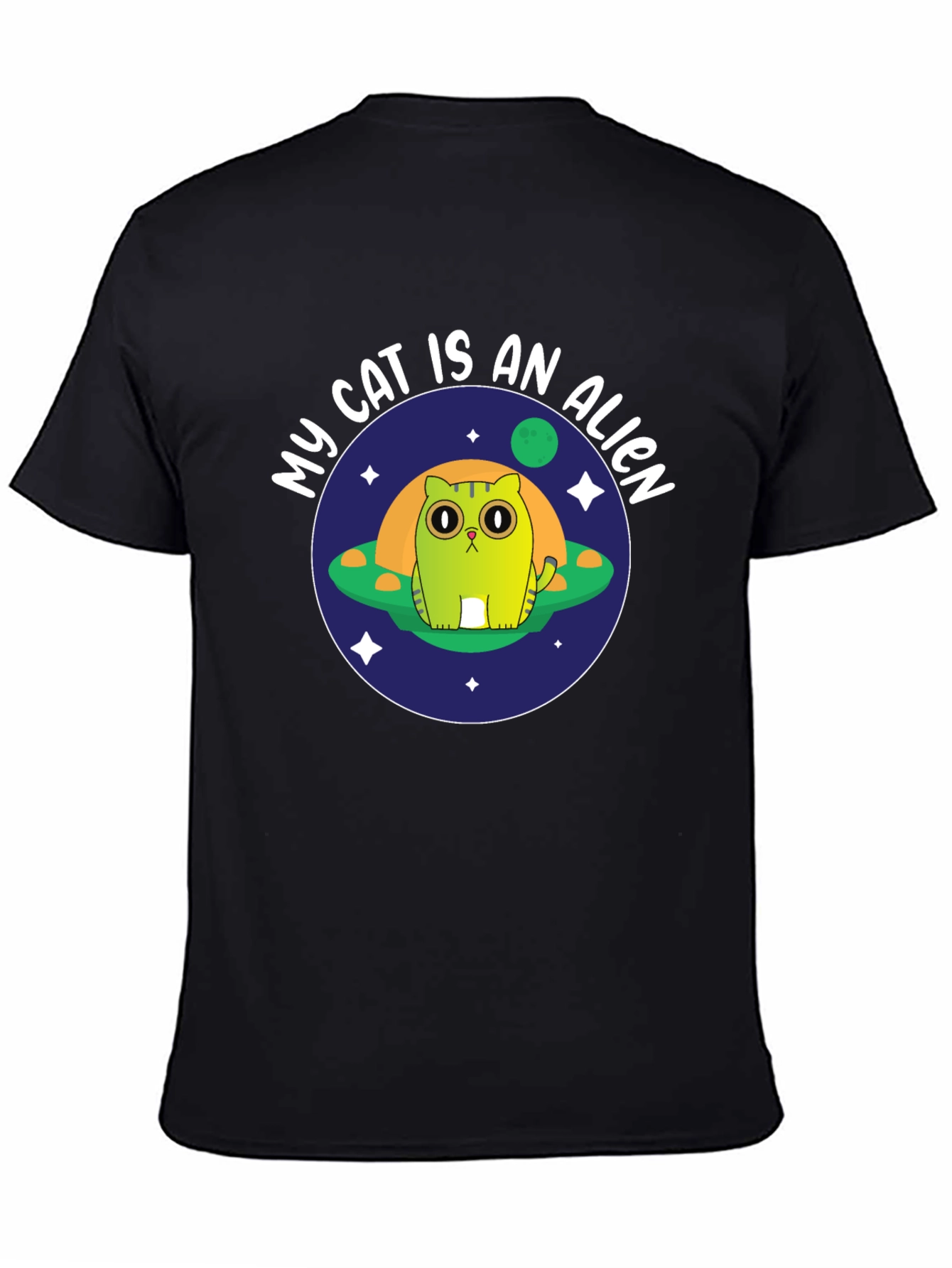 My Cat Is An Alien Black T-Shirt