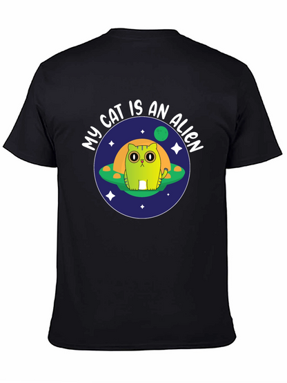 My Cat Is An Alien Black T-Shirt