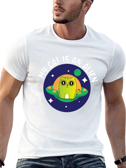 My Cat Is An Alien Black T-Shirt