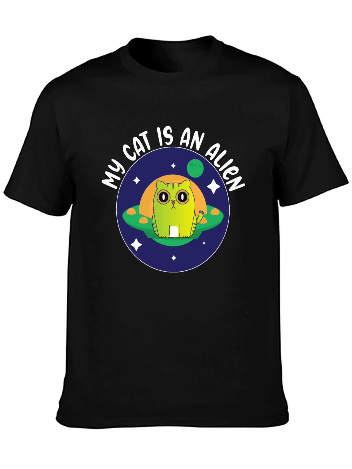 My Cat Is An Alien Black T-Shirt