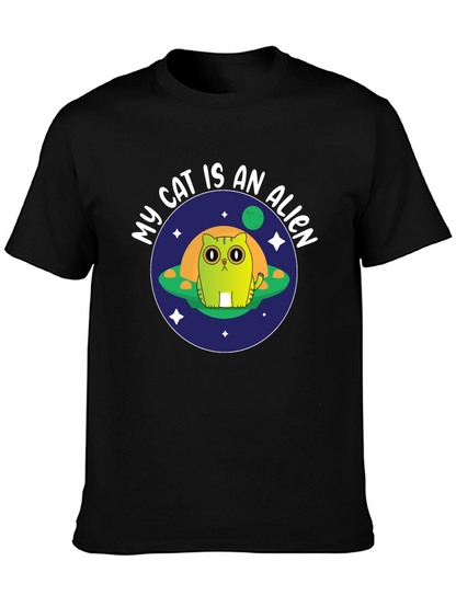 My Cat Is An Alien Black T-Shirt