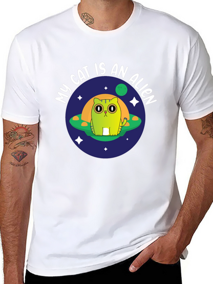 My Cat Is An Alien Black T-Shirt