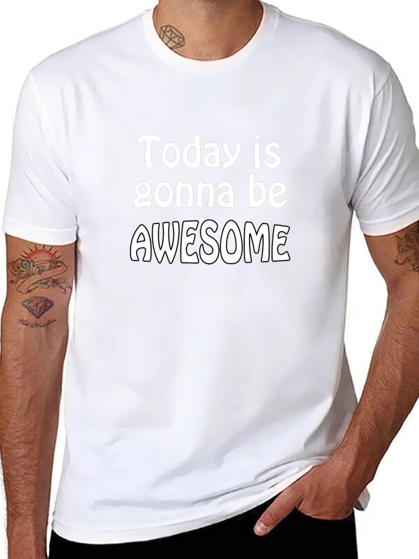 Awesome Day Graphic Tee - Black Cotton T-Shirt