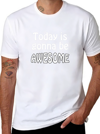 Awesome Day Graphic Tee - Black Cotton T-Shirt
