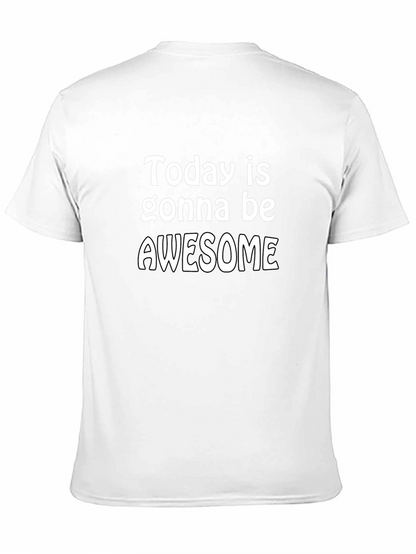 Awesome Day Graphic Tee - Black Cotton T-Shirt