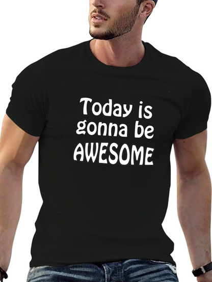 Awesome Day Graphic Tee - Black Cotton T-Shirt