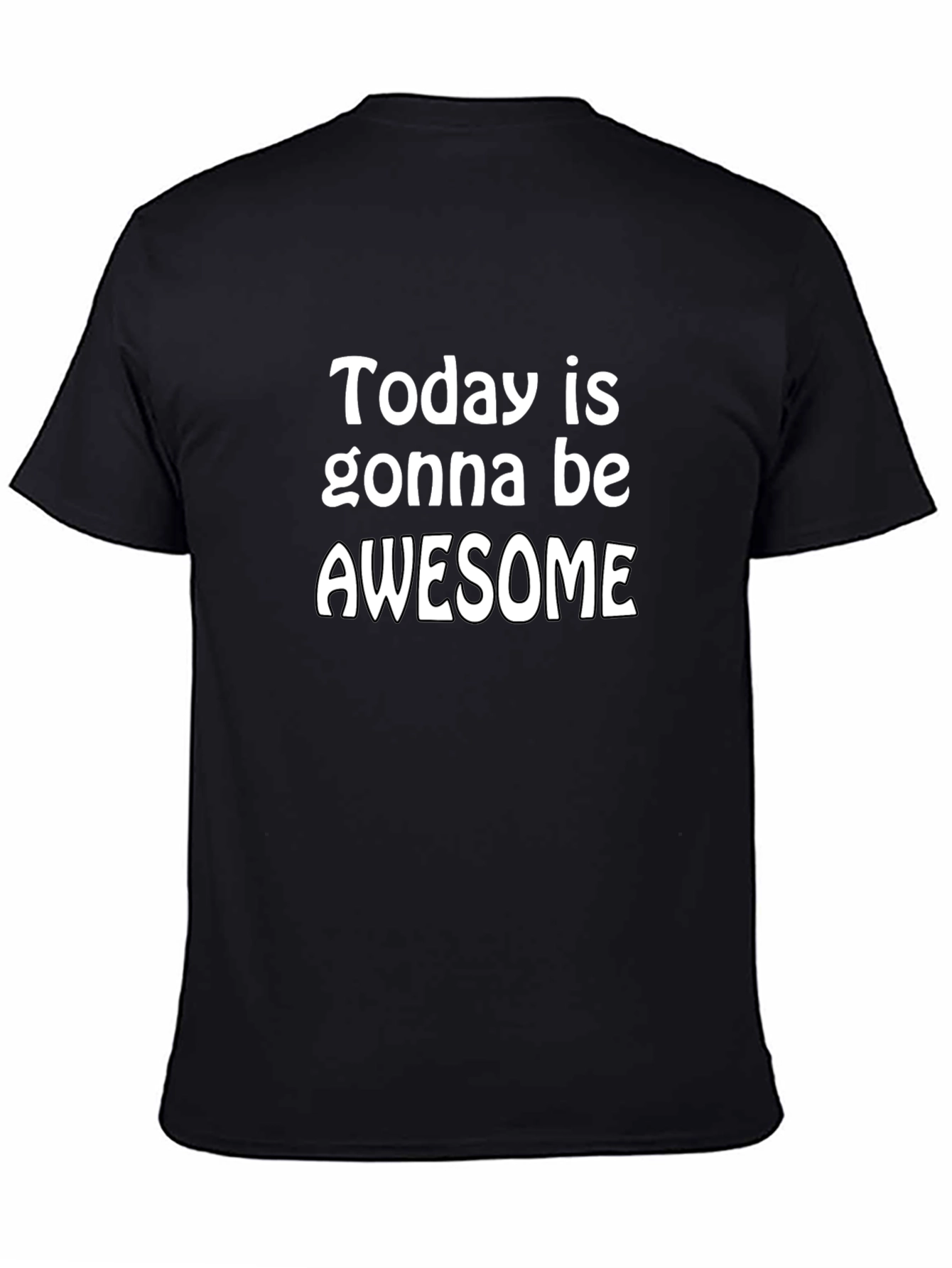 Awesome Day Graphic Tee - Black Cotton T-Shirt