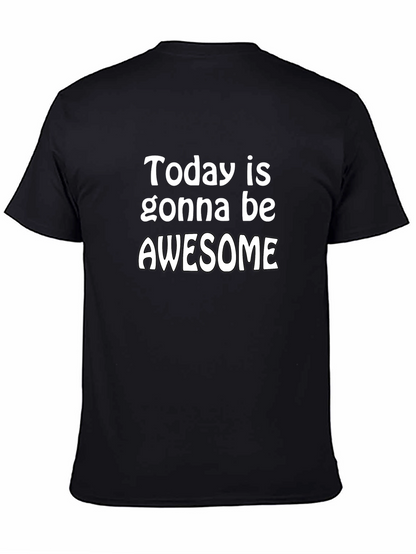 Awesome Day Graphic Tee - Black Cotton T-Shirt