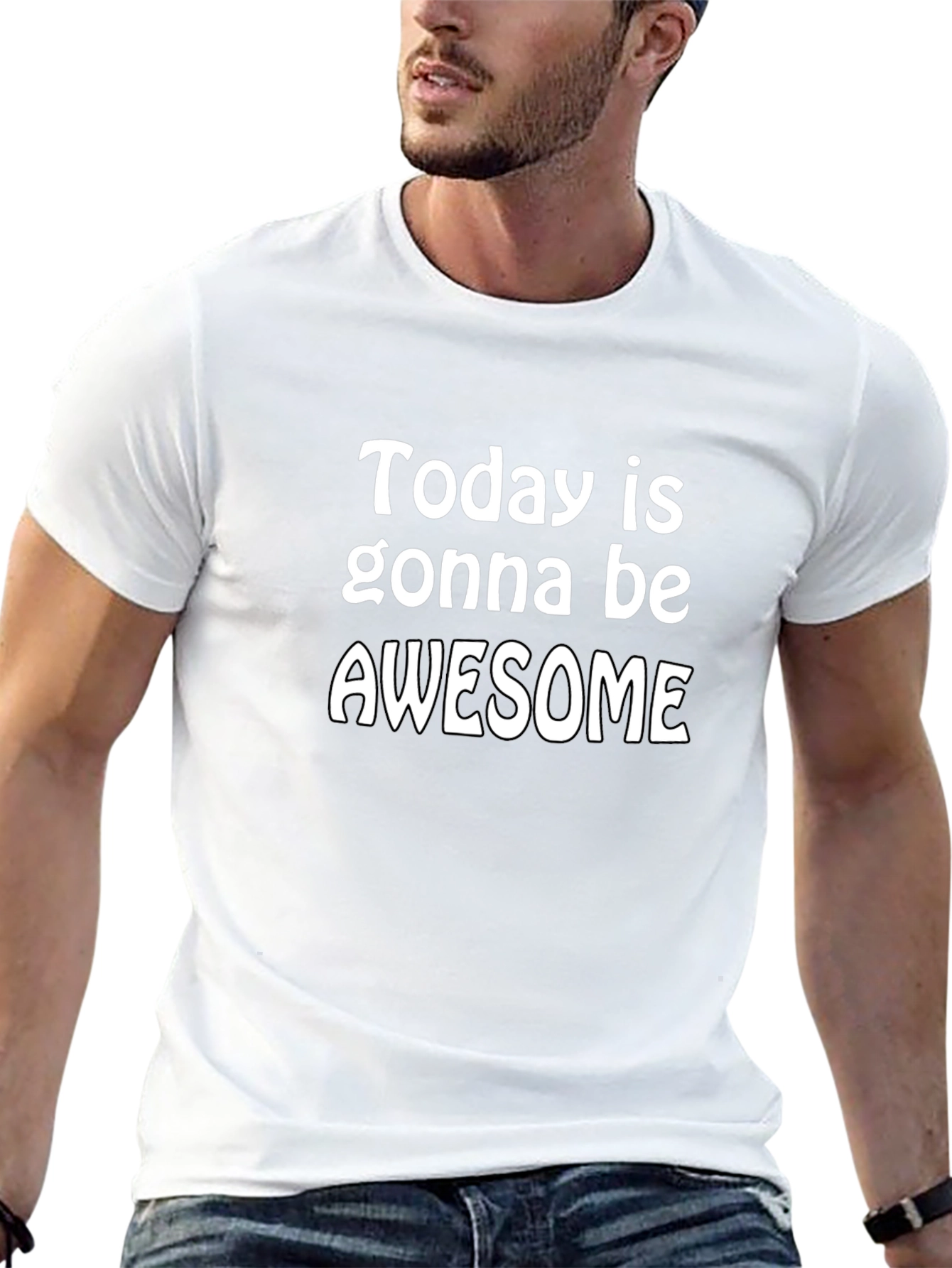 Awesome Day Graphic Tee - Black Cotton T-Shirt