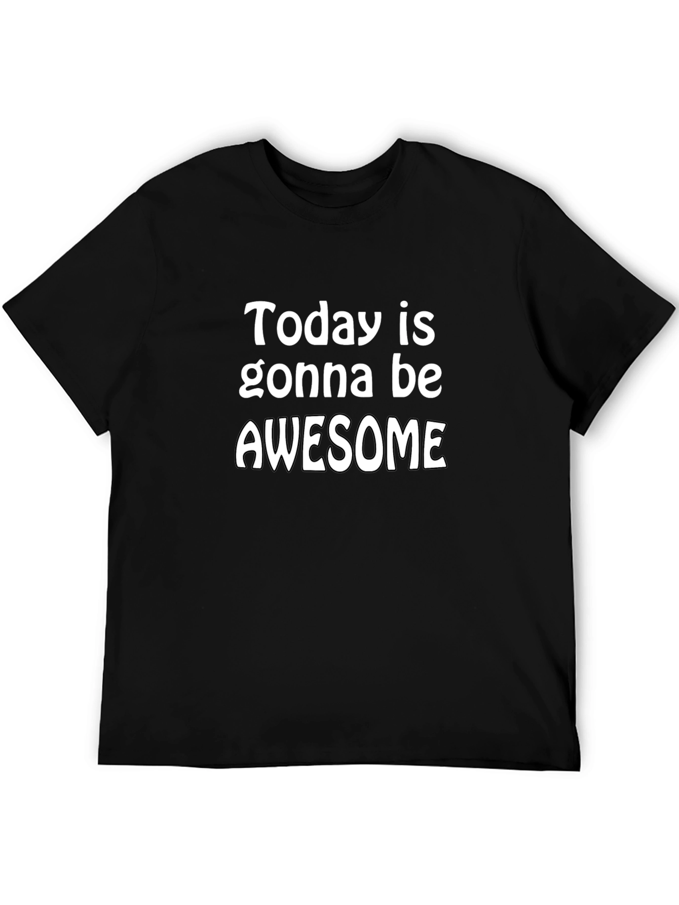 Awesome Day Graphic Tee - Black Cotton T-Shirt