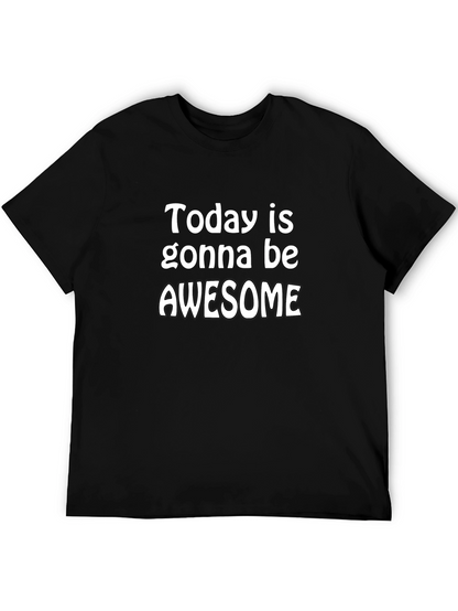 Awesome Day Graphic Tee - Black Cotton T-Shirt
