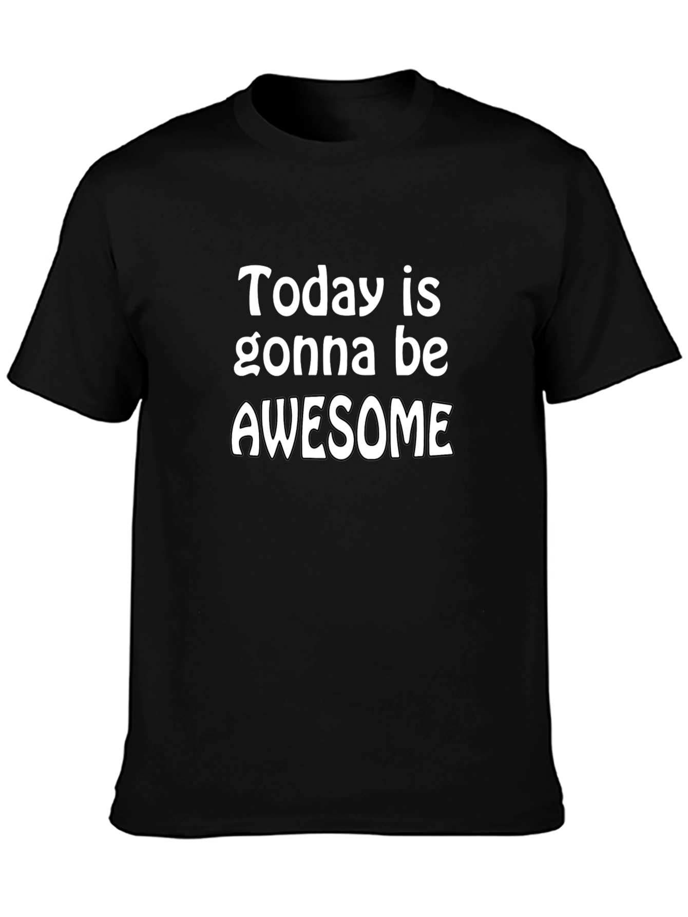 Awesome Day Graphic Tee - Black Cotton T-Shirt