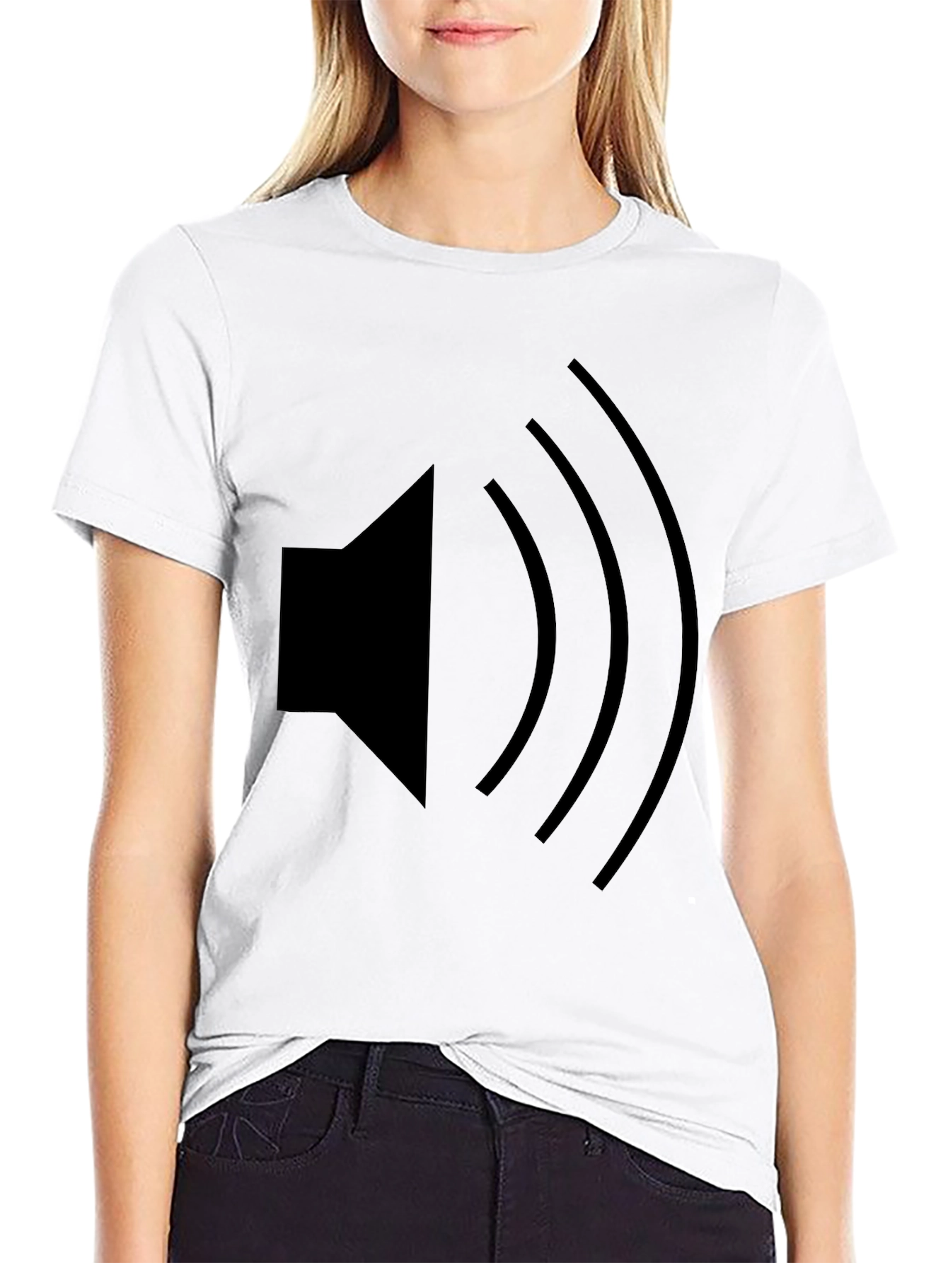 Speaker Icon Black T-Shirt