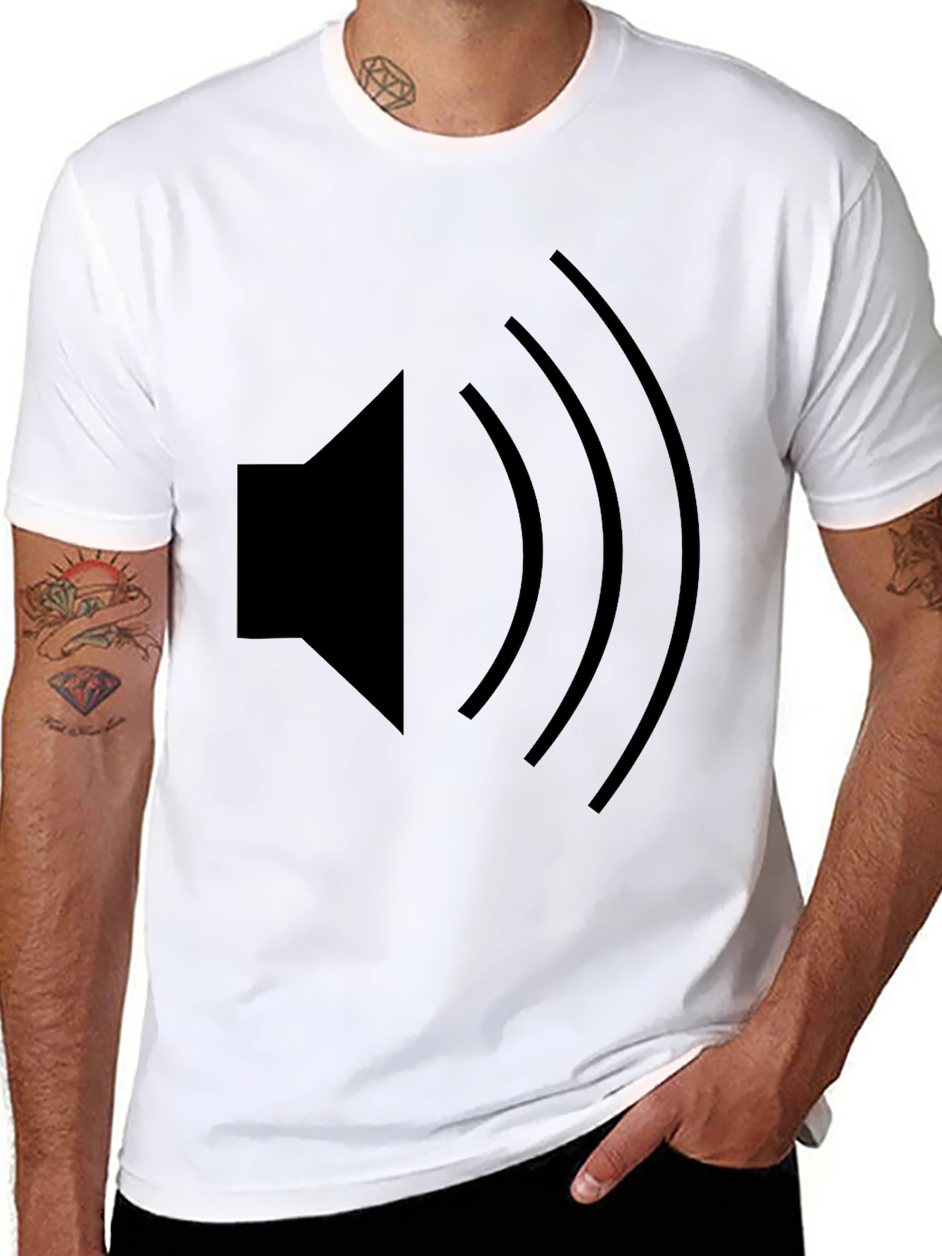 Speaker Icon Black T-Shirt