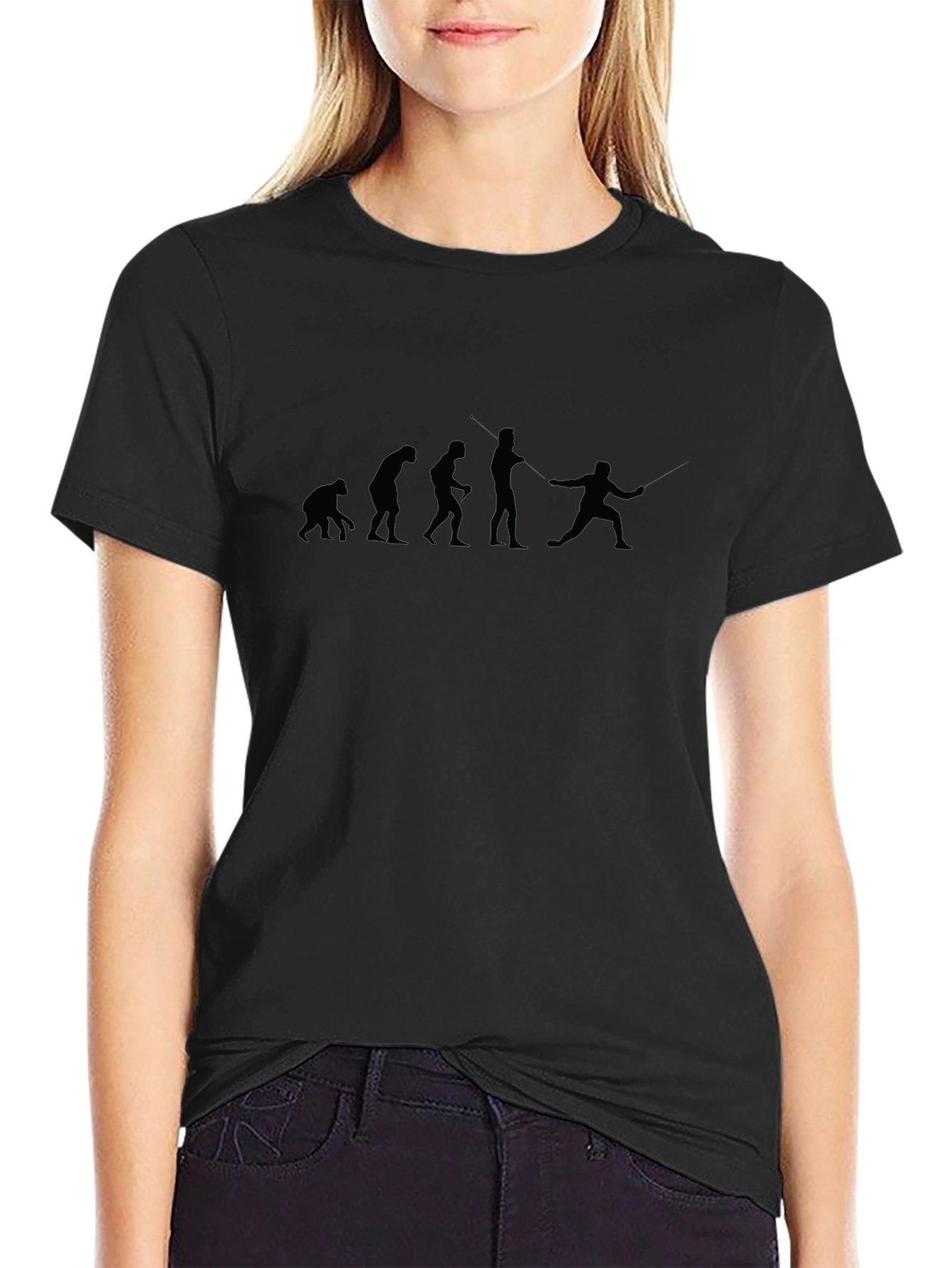 Evolution of Fencing Black T-Shirt