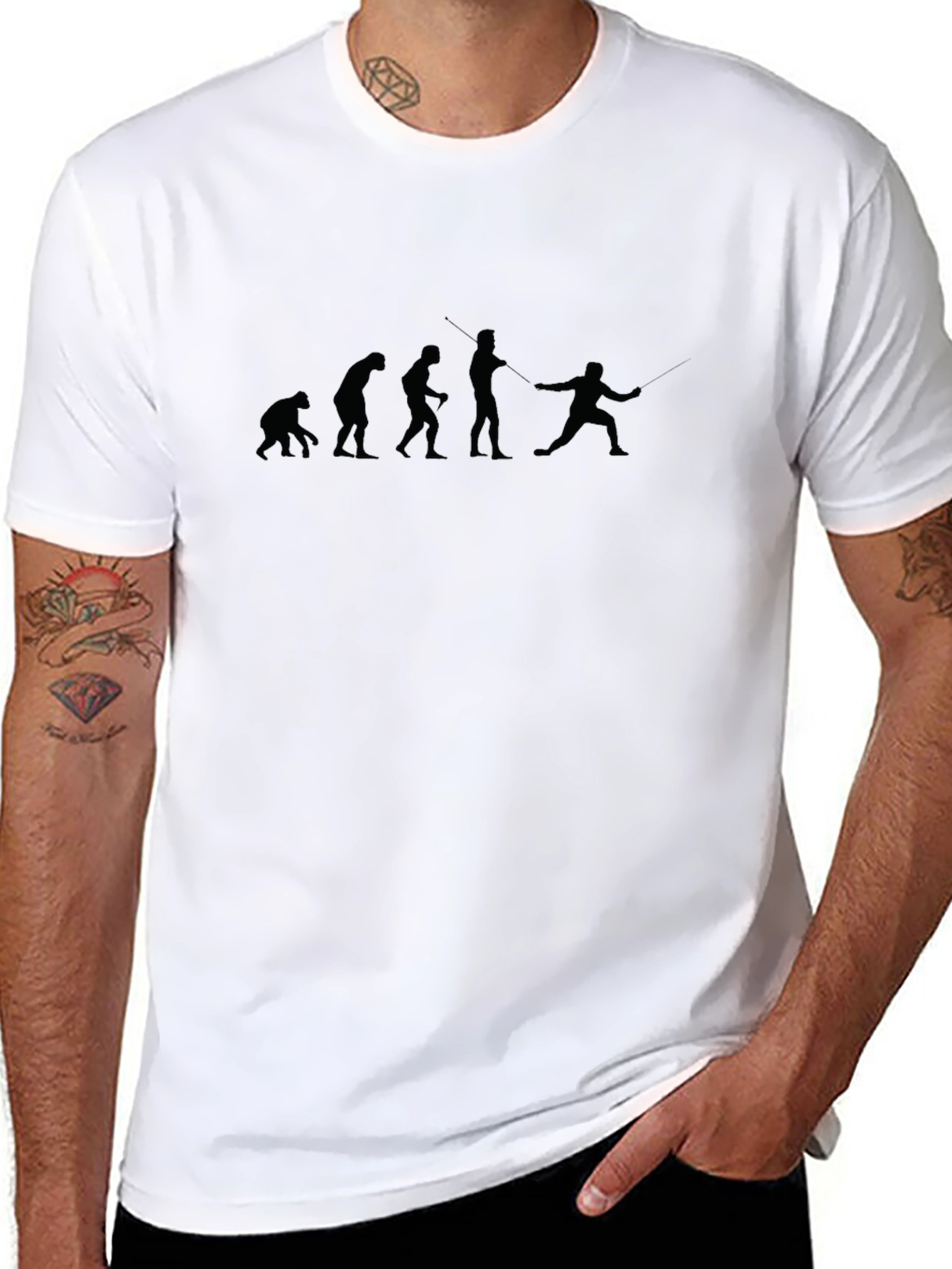 Evolution of Fencing Black T-Shirt