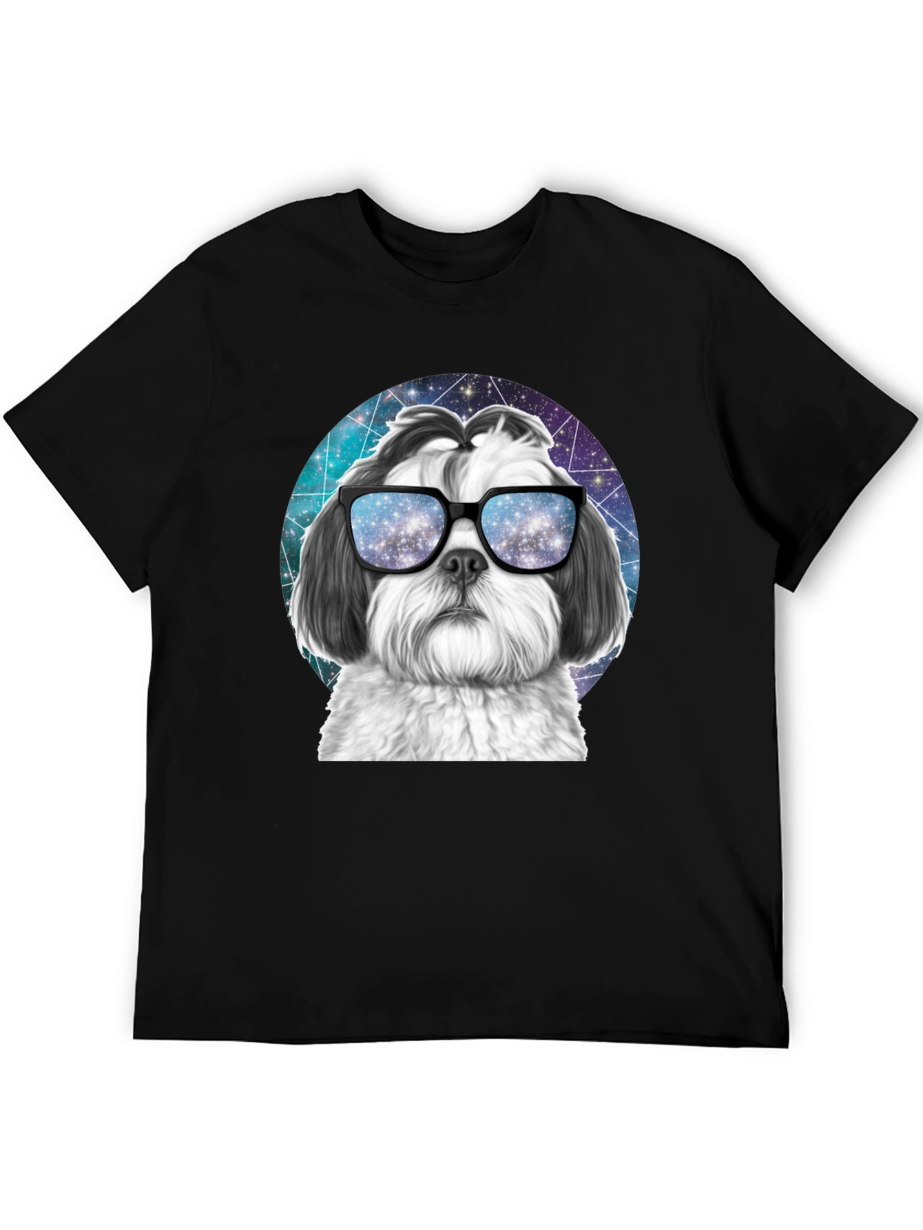 Cool Dog Graphic Tee - Galaxy Glasses