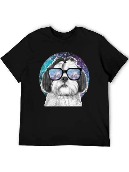 Cool Dog Graphic Tee - Galaxy Glasses