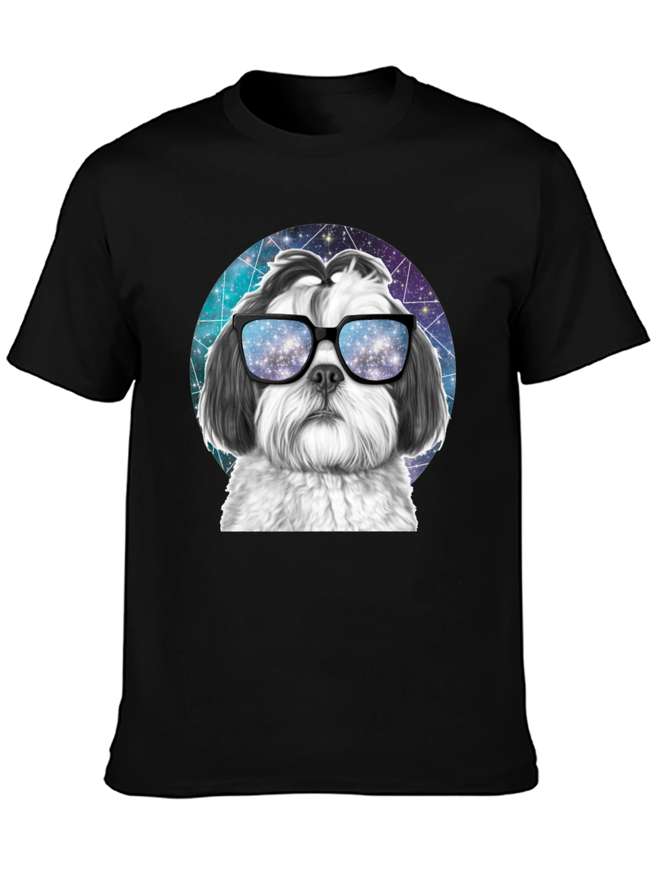 Cool Dog Graphic Tee - Galaxy Glasses