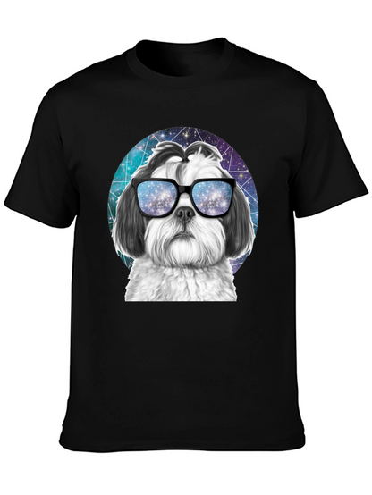 Cool Dog Graphic Tee - Galaxy Glasses