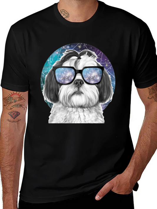 Cool Dog Graphic Tee - Galaxy Glasses