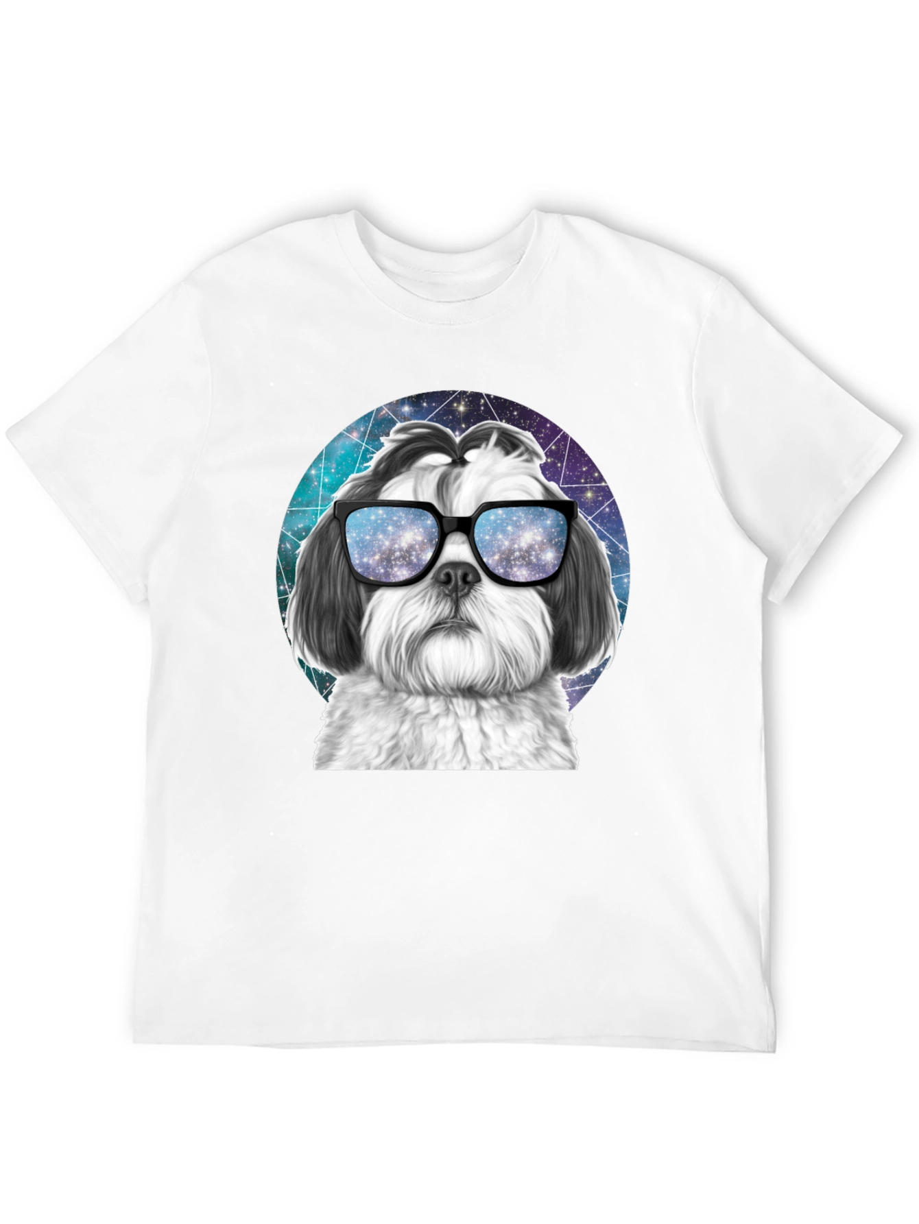 Cool Dog Graphic Tee - Galaxy Glasses