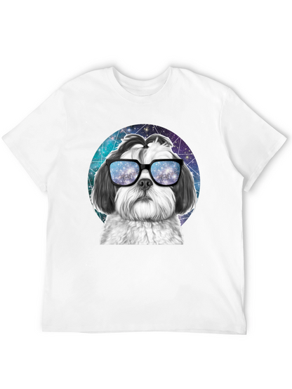 Cool Dog Graphic Tee - Galaxy Glasses