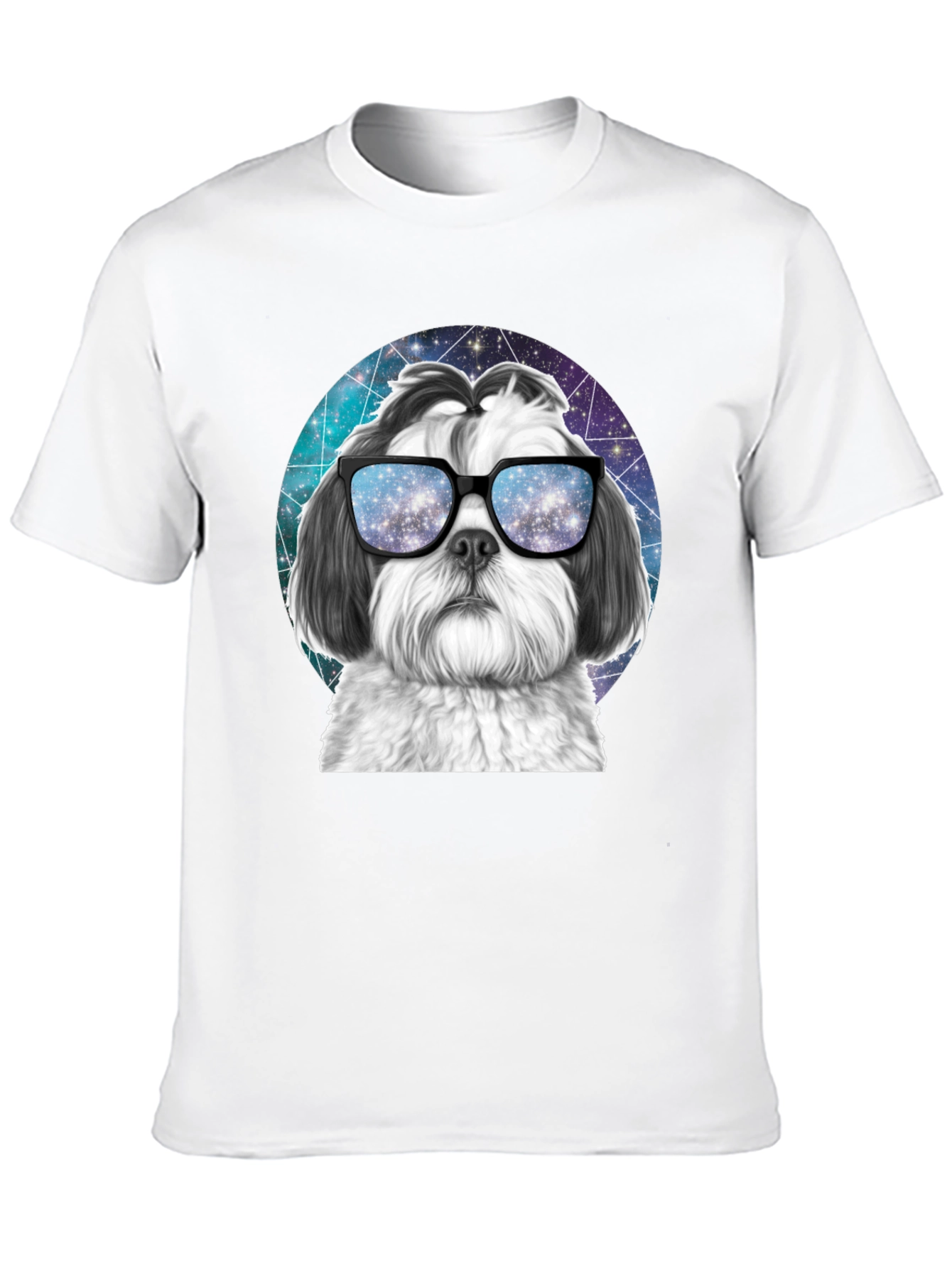 Cool Dog Graphic Tee - Galaxy Glasses
