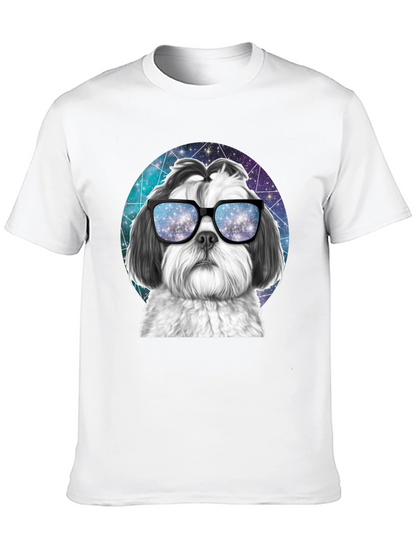 Cool Dog Graphic Tee - Galaxy Glasses