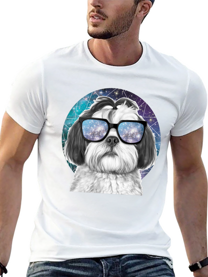Cool Dog Graphic Tee - Galaxy Glasses