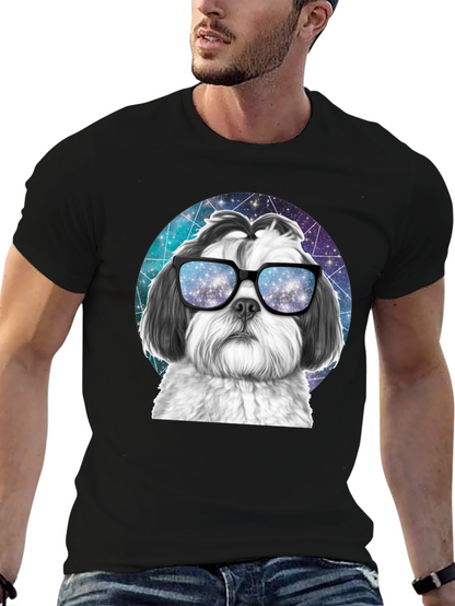Cool Dog Graphic Tee - Galaxy Glasses