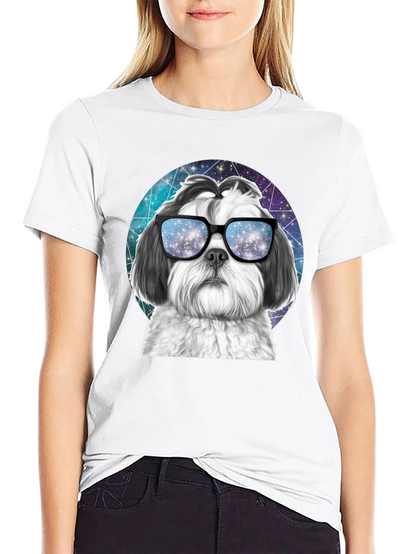 Cool Dog Graphic Tee - Galaxy Glasses