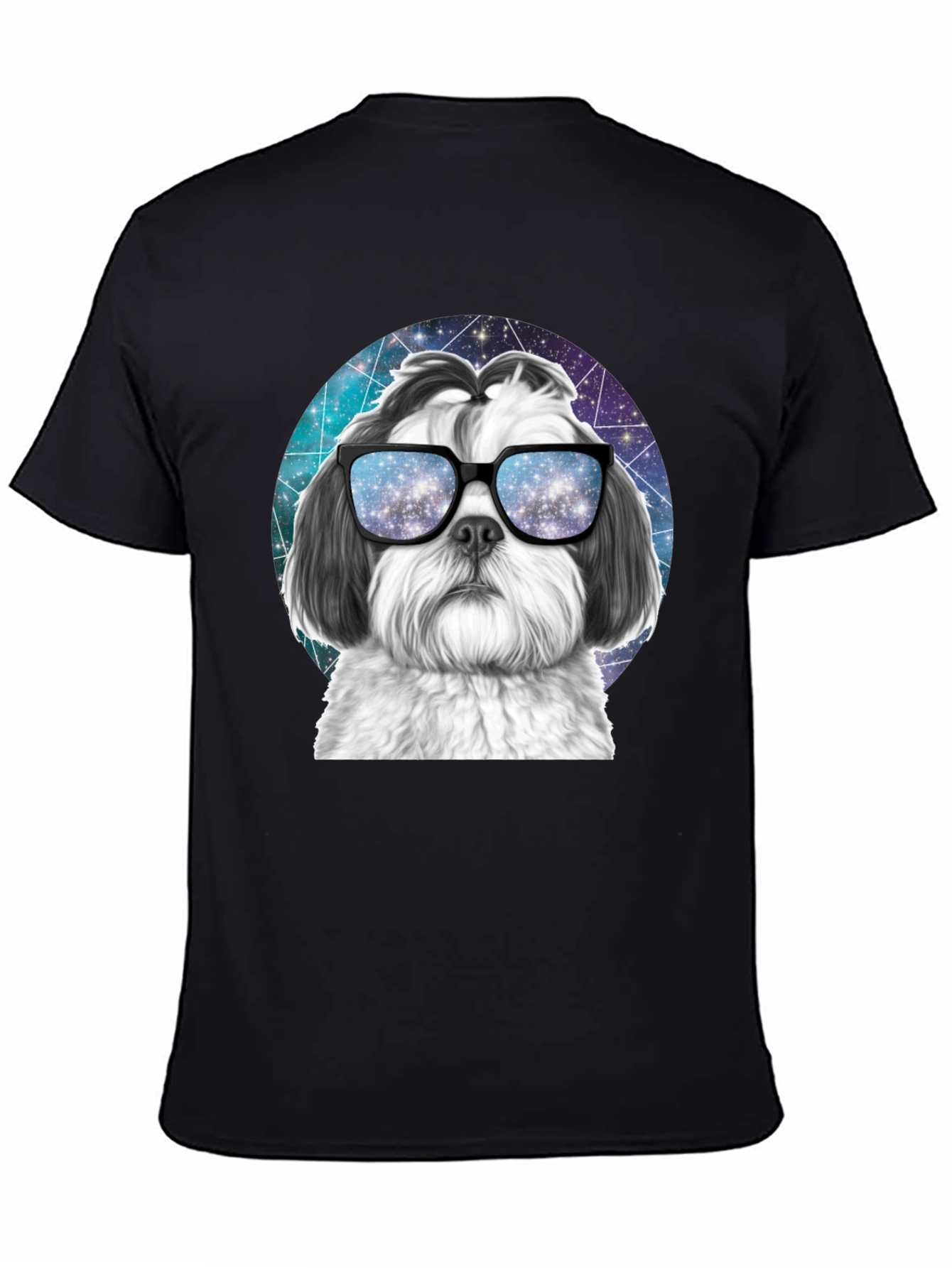 Cool Dog Graphic Tee - Galaxy Glasses