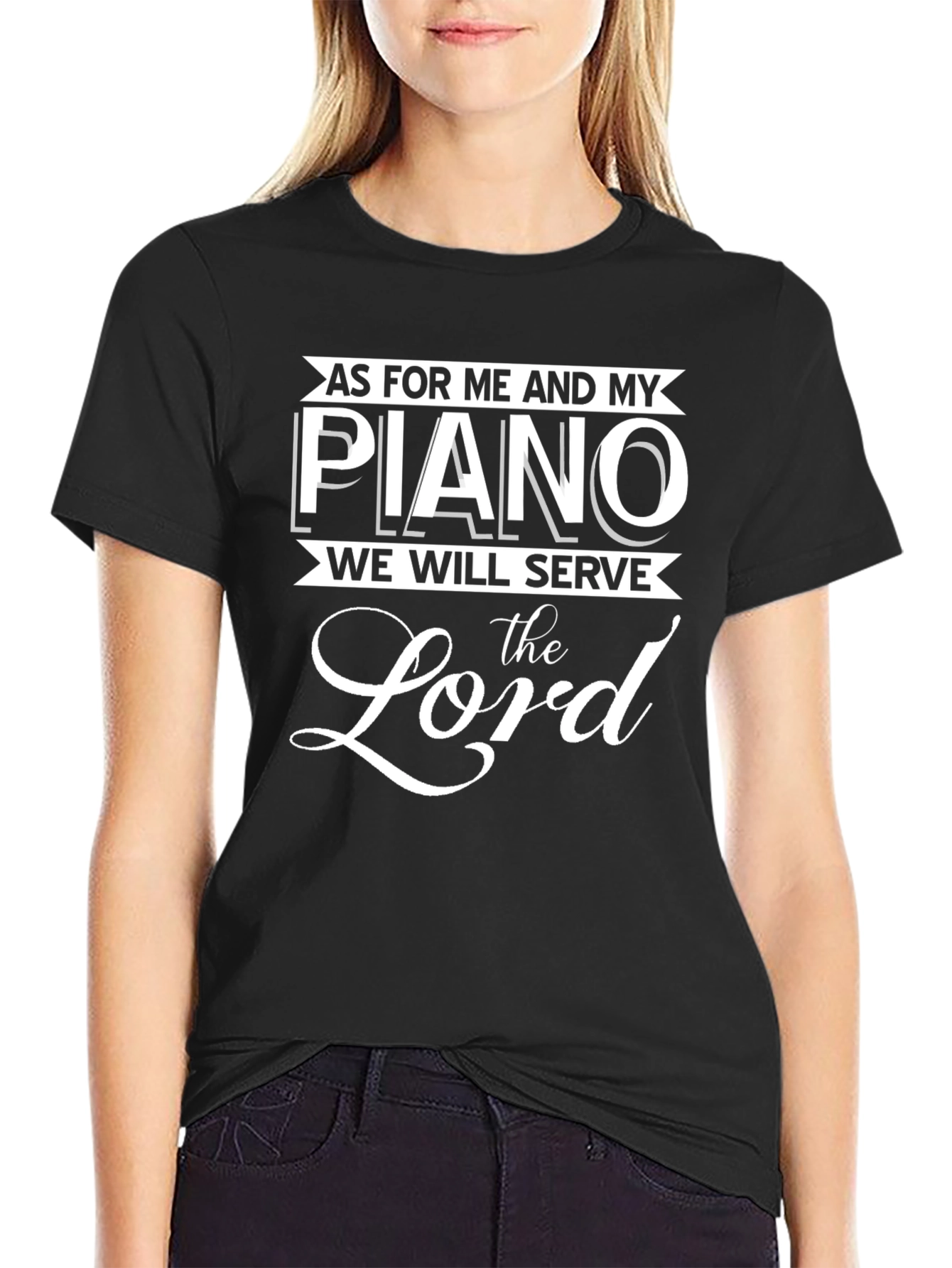 As for Me and My Piano Black T-Shirt