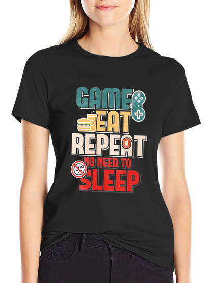 Game Eat Repeat T-Shirt - Gamer No Sleep Tee