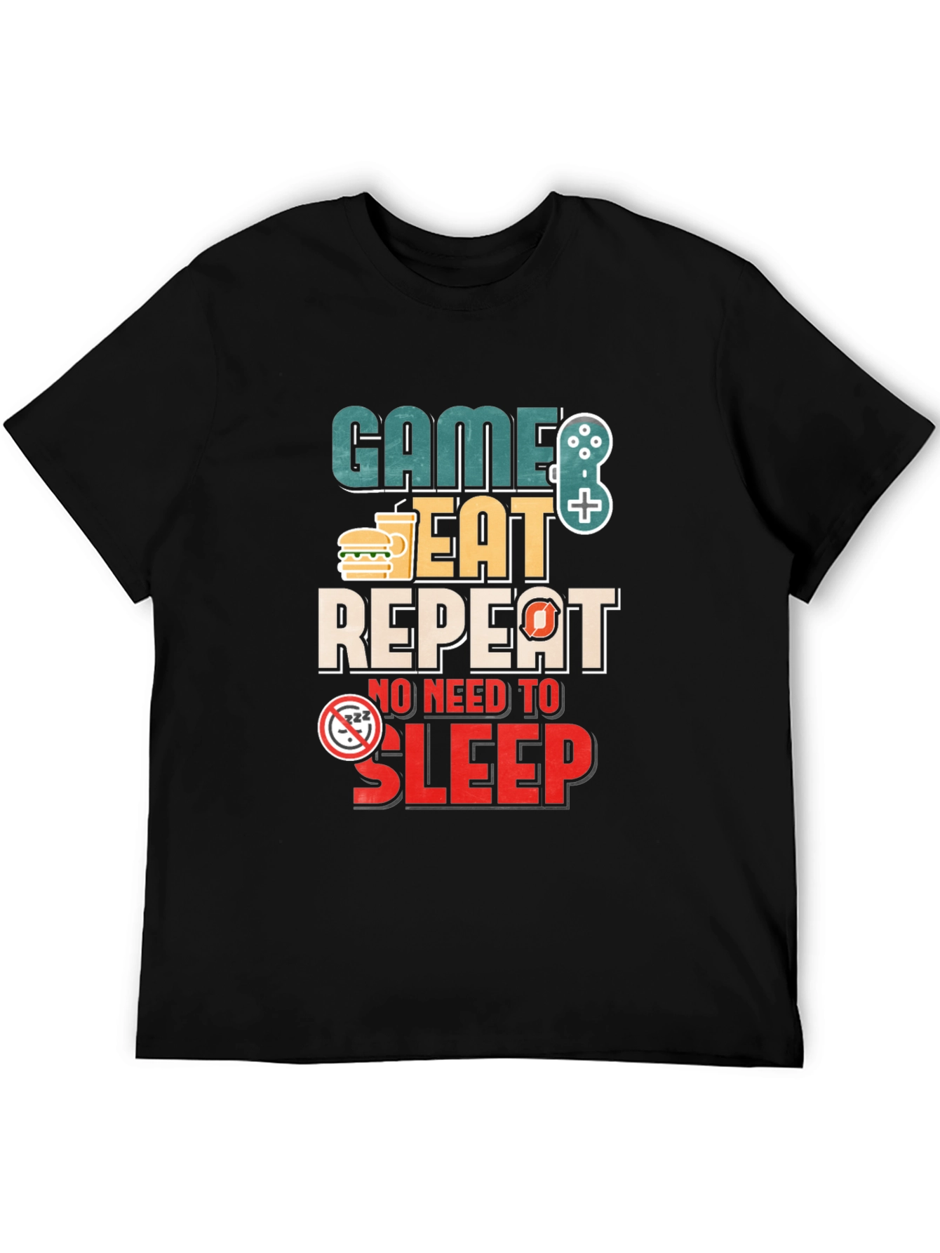 Game Eat Repeat T-Shirt - Gamer No Sleep Tee