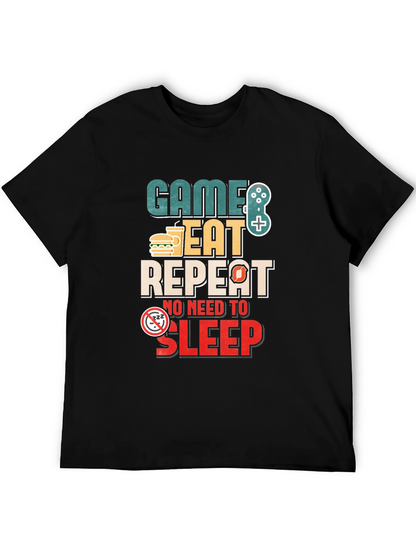 Game Eat Repeat T-Shirt - Gamer No Sleep Tee