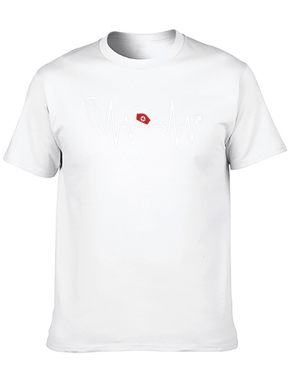 Nurse Heartbeat Stethoscope Graphic T-Shirt