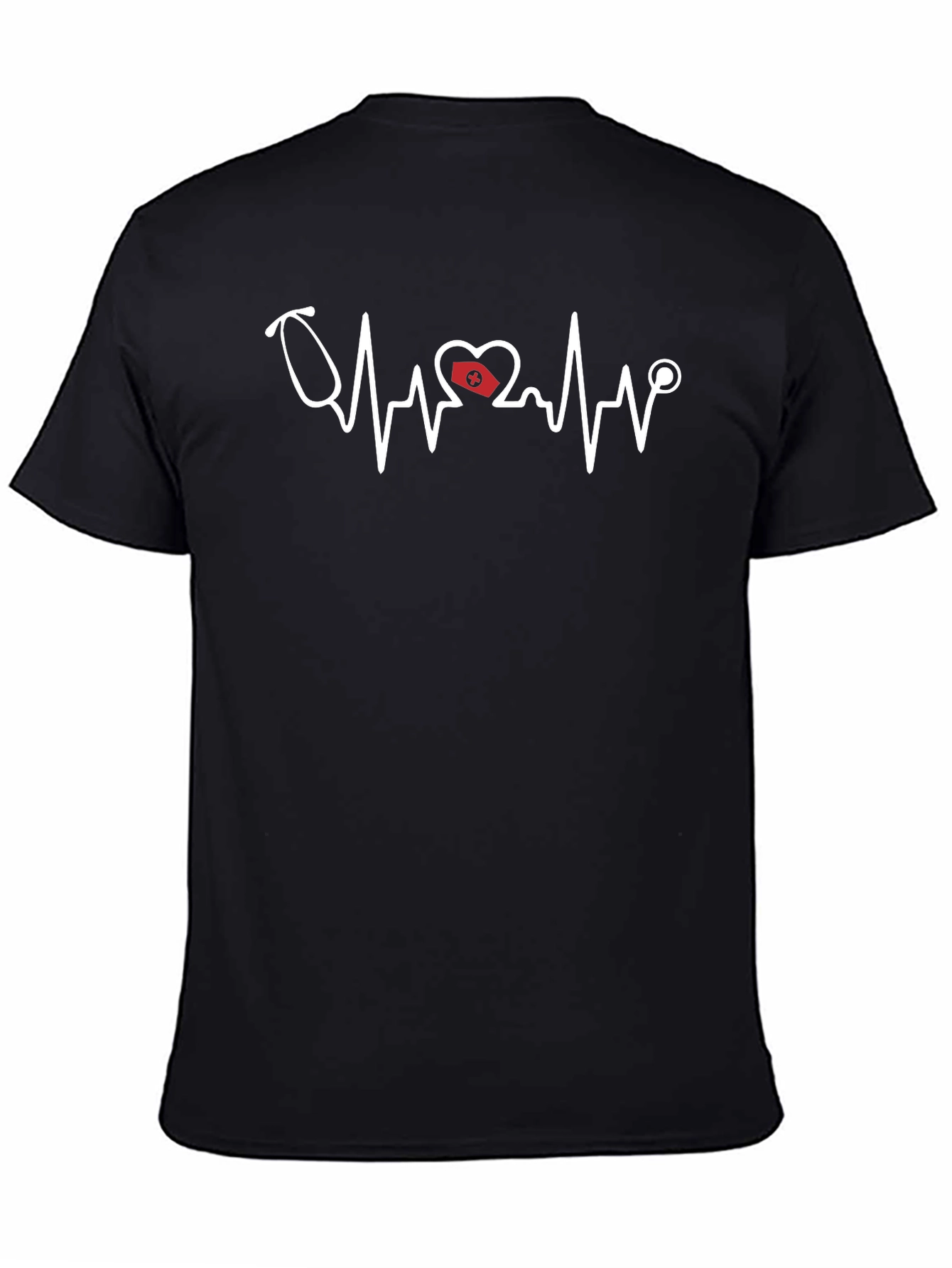 Nurse Heartbeat Stethoscope Graphic T-Shirt
