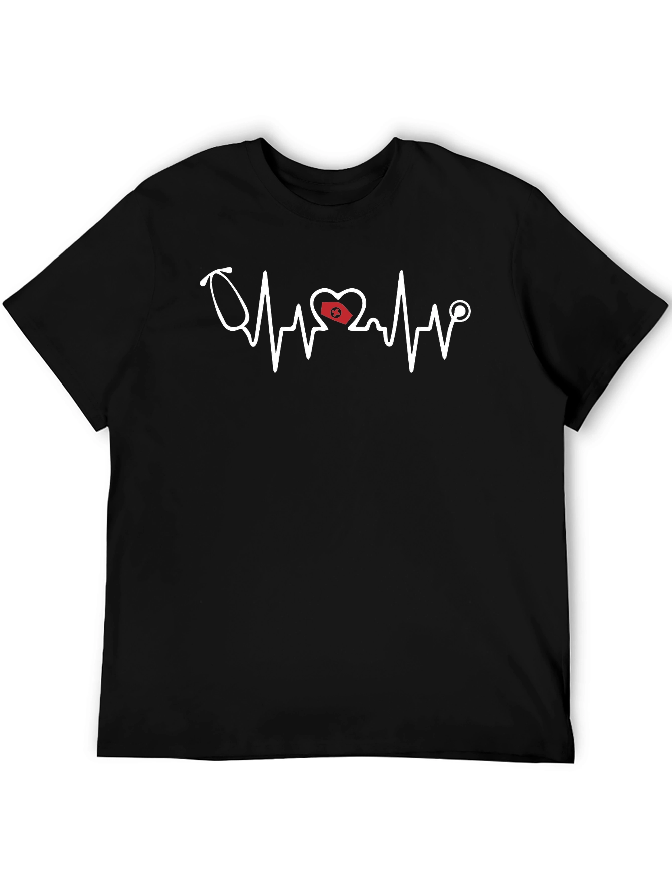 Nurse Heartbeat Stethoscope Graphic T-Shirt